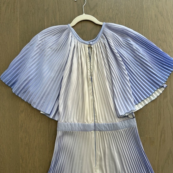 L'IDEE Orchestra Pleated Gown Purple Ombre Short Sleeve Dress - Size US 10 - Picture 8 of 12